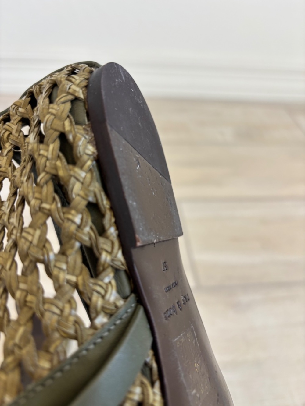 rag & bone Spire Woven Mary Jane Flats Loden Green Sz 37 US 7 - Picture 11 of 12